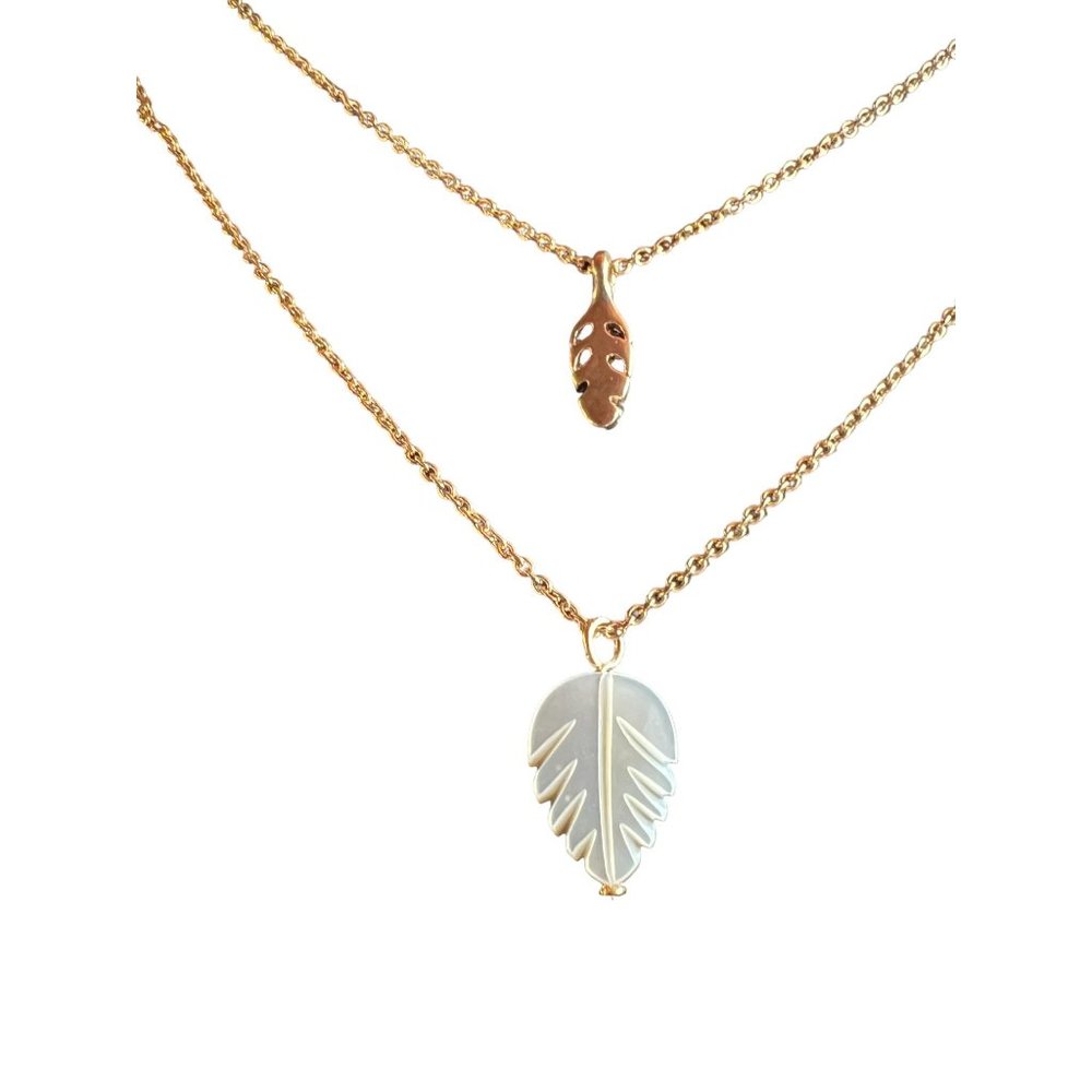 GH Bass Co Necklace Leaf Double Strand Layered Adjustable - Picture 3 of 11